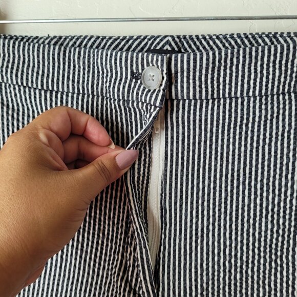 Ann Taylor Striped Wide Leg Cropped Pants - Picture 3 of 9